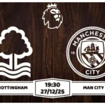 Nhận định Nottingham vs Man City 19h30 ngày 27/12