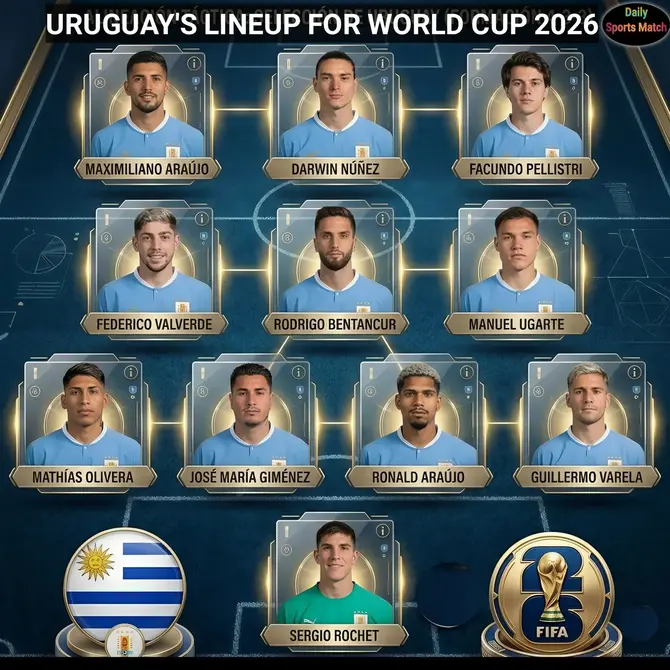 Đội hình dự kiến đội tuyển Uruguay ở World Cup 2026