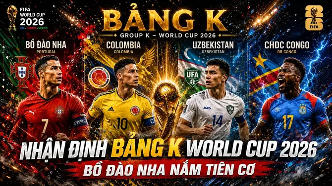 Nhận định bảng K World Cup 2026 - Bồ Đào Nha nắm tiên cơ